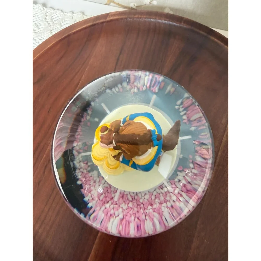 Disney Beauty and the Beast Musical Snow Globe Rotating Figurine Collectible